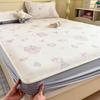 Luxury Cartoon Printed Fitted Bedsheet Set High Quality Summer Sleeping Mat with Pillowcases Ice Bean Cooling Bedding for Single