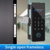 Fingerprint Glass Door Lock Bluetooth Sliding Glass Door Smart Lock Electronic Rfid Card Lock Hahalock APP Control