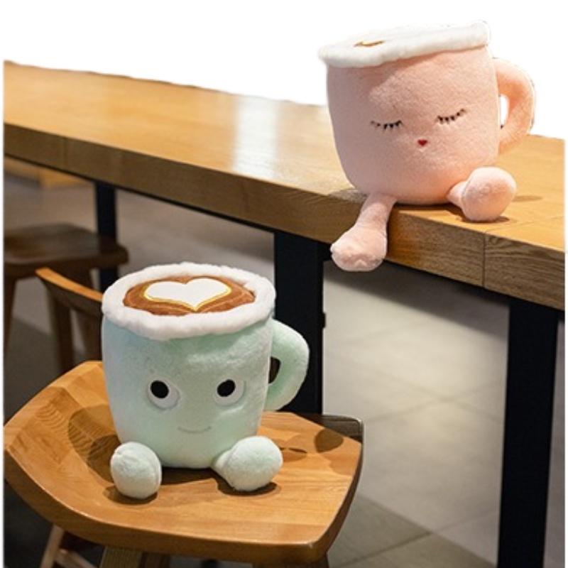 Cute And Comfy Matcha Latte Coffee Cup Plush Toy For Cozy Decor