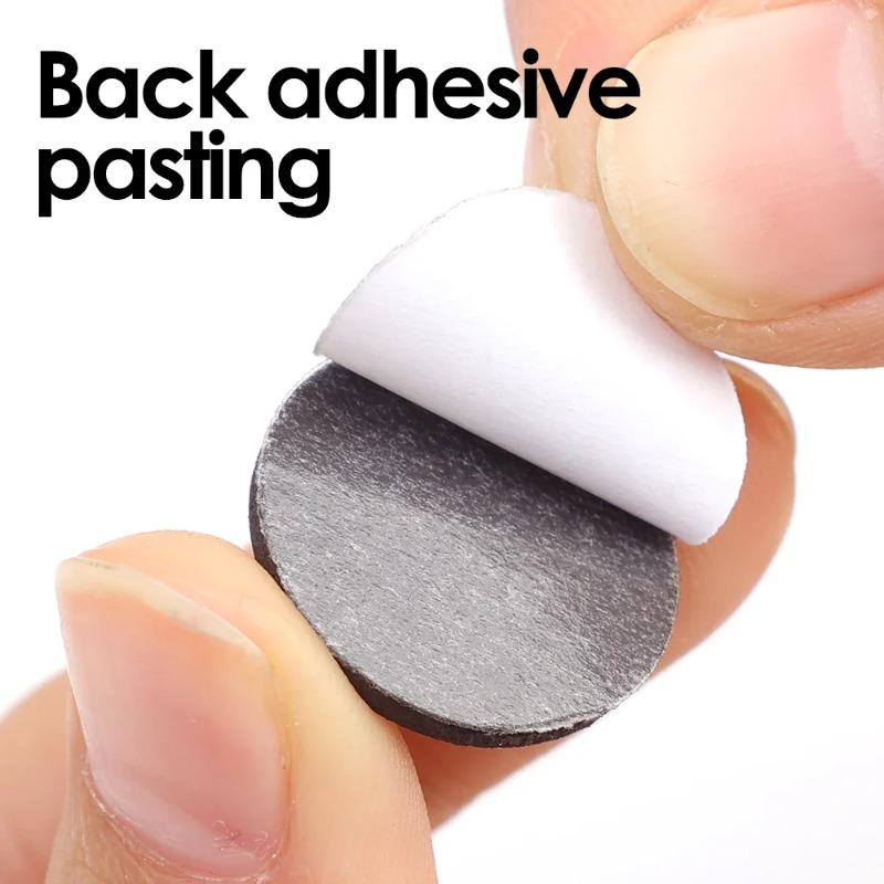 10/200pcs Round Magnet Sticky Magnetic Tape Black Magnets DIY Crafts Household Fridge Decor Small Back Self Adhesive Stickers
