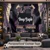 Wall Hanging Tapestry Custom NameDeep Purple Pattern Personalized Printed Fabric Wall Decor
