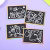 10Sheets Scratching Painting Paper Set Cute Cartoon Mix Style DIY Handmade Graffiti Supply Festival Birthday Party Souvenirs ZYF