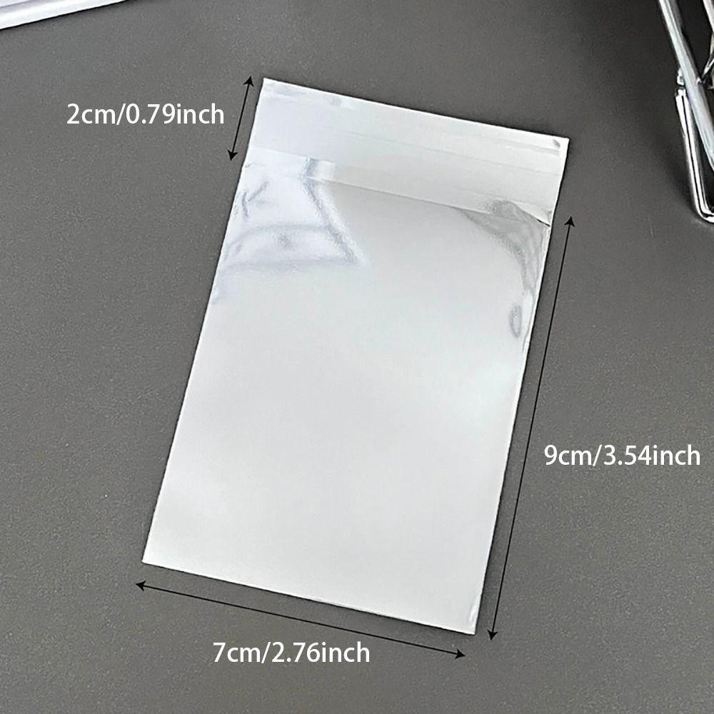 200Pcs Gifts Package Self Adhesive Bags Aluminum Foil Cookie Candy Packaging Small Seal Bag 7x9cm Silver Storage Bags