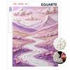 DIY Frameless Pearl Painting Kit Lavender Landscape 3D Shiny Bead Art Canvas Relaxing Creative Craft for Home Wall Decor Gift