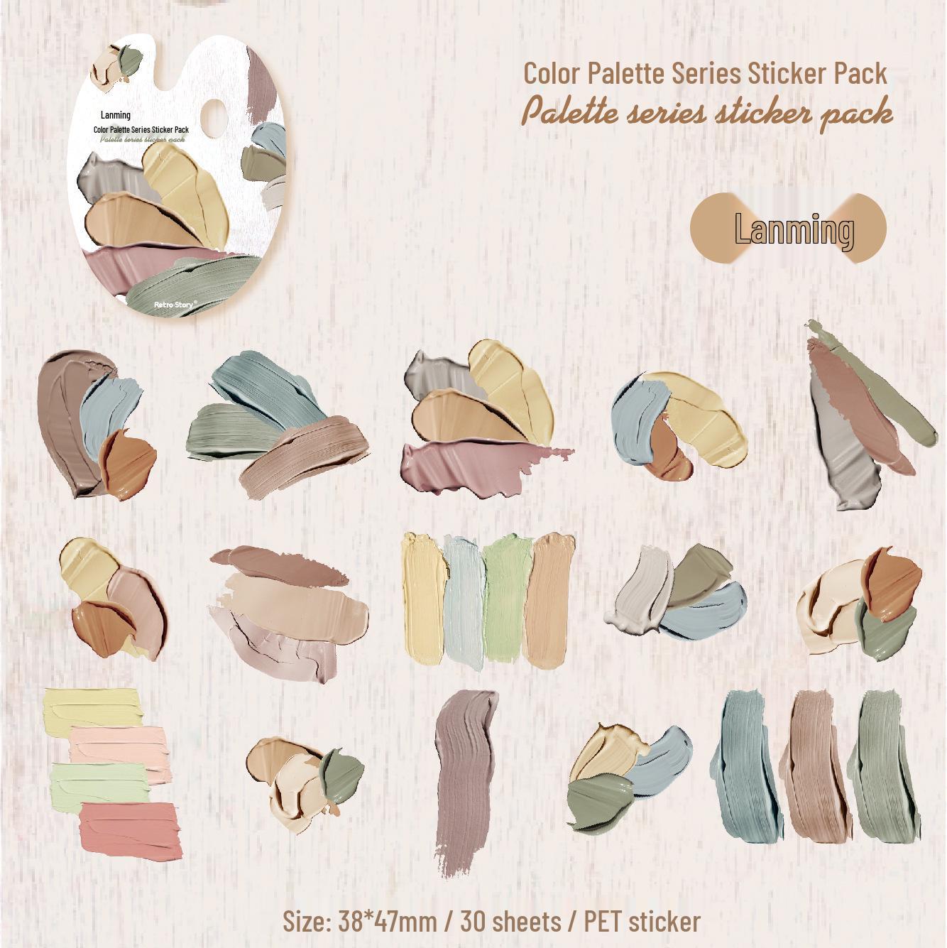 RetroStory Creative Palette PET Sticker Pack for Handmade DIY Collage & Journal Decoration