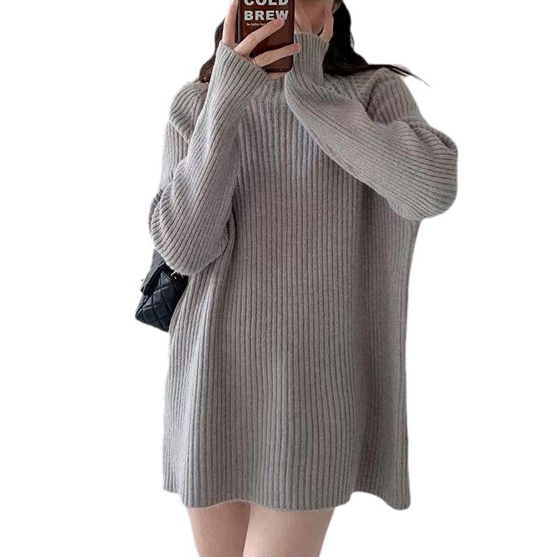 Einfacher Pullover mit halbem Rollkragen in Unifarbe, Basic-Strickpullover, Winter-Neuheit, Strickpullover für Damen, Trend