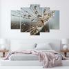 Five Piece Picture Canvas Print Blower Rose Grey
