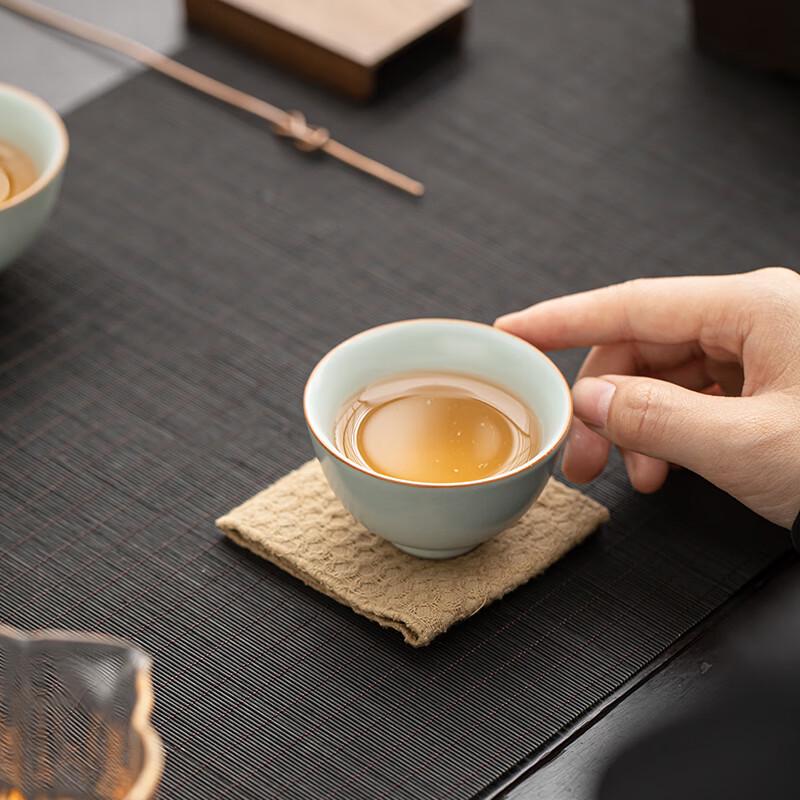 SUSHI CERAMICS Ru Kiln Crackle Glaze Teacup Set