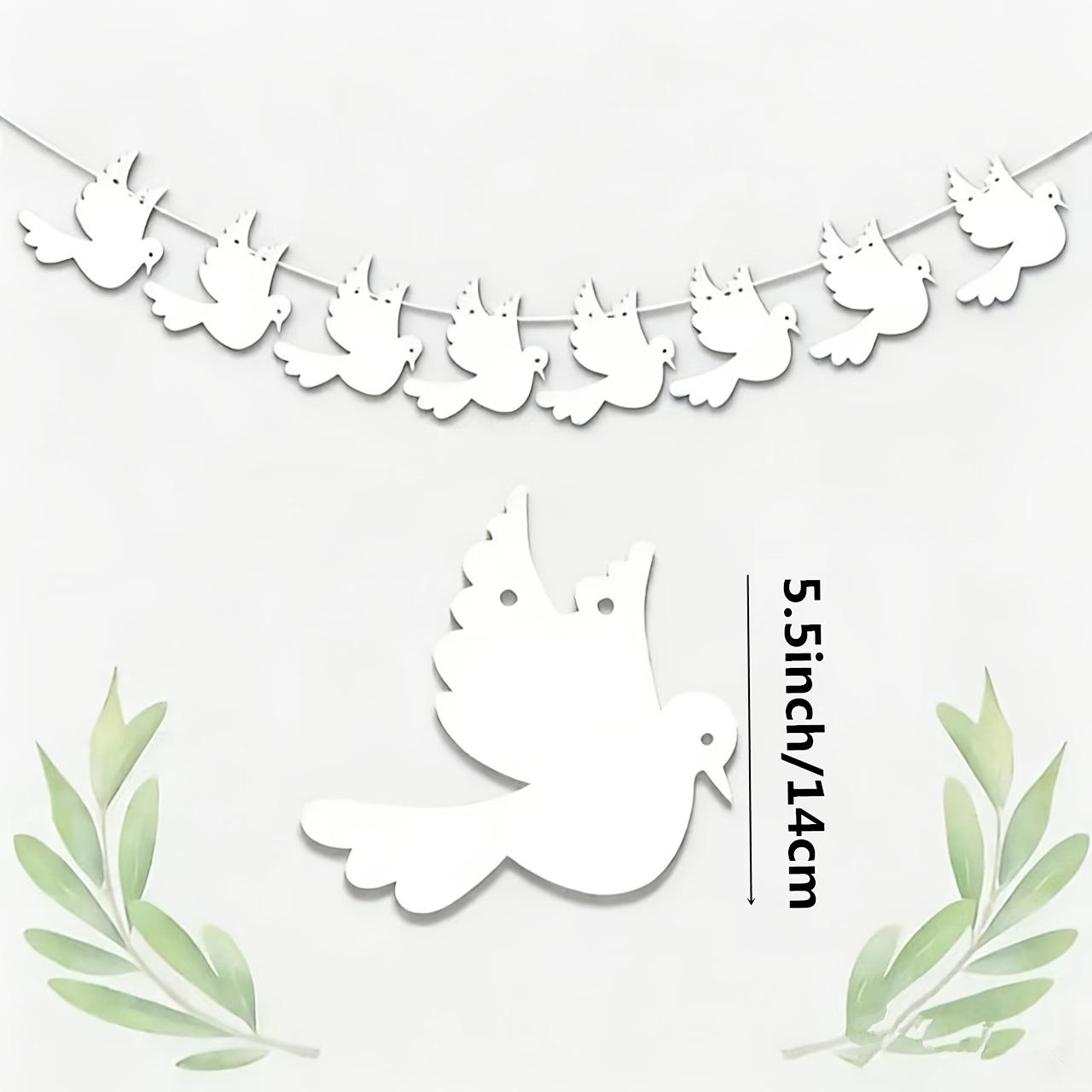 

1set Dove Banner Dove Party Banner Hanging Decoration for Baptism First-communion Confirmation Garland Party Decoration Supplies
