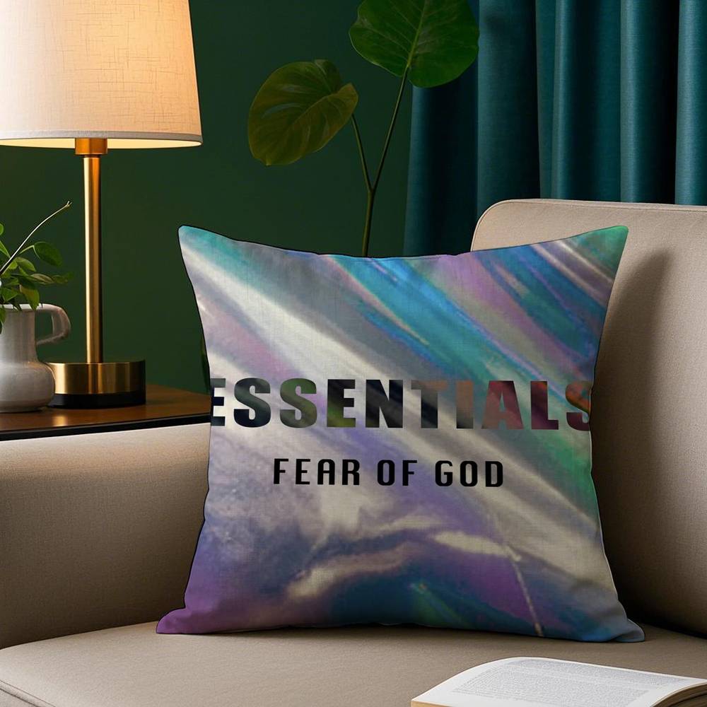

Luxury F-Fear of God Pillow Case Short Plush Print Cushion Cover Square Throw Pillow Covers Sofa Home Decor 12x12Inch