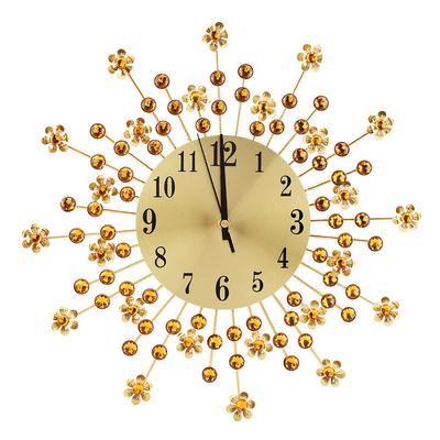 Kreative Eisen Wanduhr im europäischen Stil, blumenförmig, Diamant-Hängeuhr