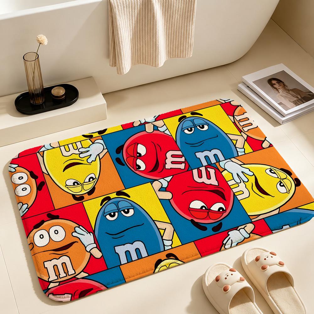 Brand-M&M'sS Floor Mat Soft Non-Slip Bath Mat, Bedside Carpet, Absorbent Doormat for Home