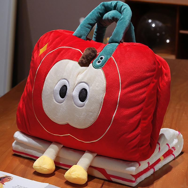 Apple Plush Throw Blanket Pillow Multiuse Bed Couch Decor For Women