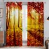 2pcs Forest Scenery 3D Stereo Printing Curtain Grommets 100% Polyester Bedroom Living Room Kitchen Window Decorative Curtains