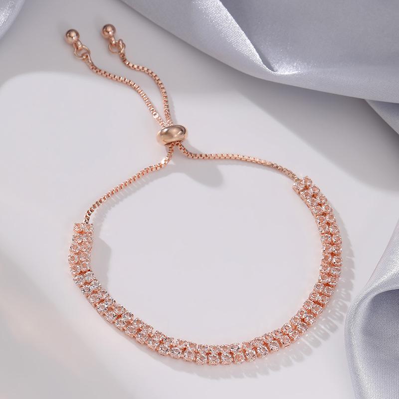 Fashion Geometric Crystal Adjustable Fringed Bracelet Ins Niche Light Luxury Personalized Bracelet High-end Jewelry