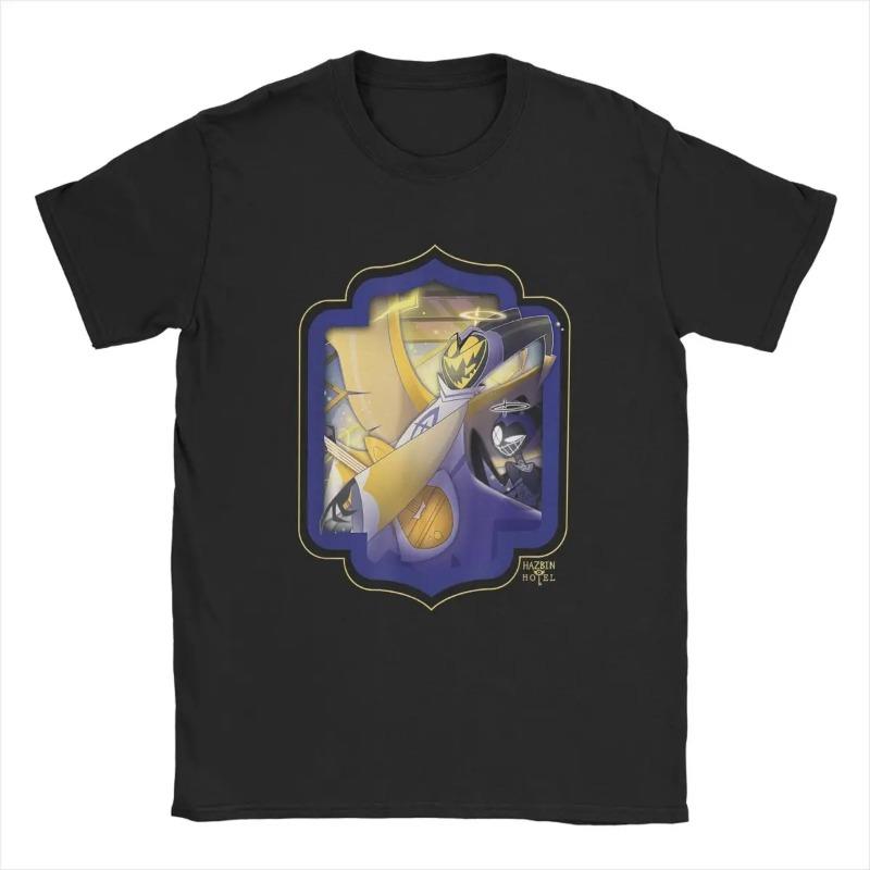 Herren Hazbin T-Shirt Hotels Adam Casual 100% Baumwoll-Tees Kurzarm Anime Actionfigur Cartoon T-Shirts O-Ausschnitt Kleidung Shirts