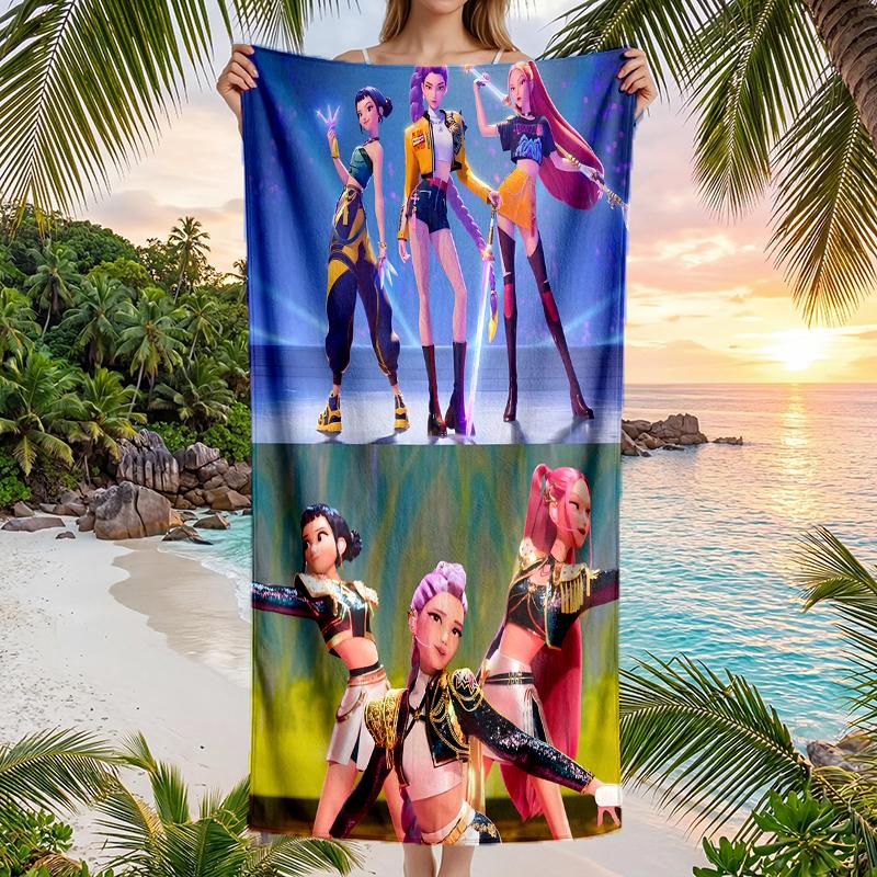 Kpop Hunter Fashion Beach Towel: Ideal for Summer Adventures Soft, absorbent and quick drying suitable for swimming and bathing