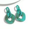New Leopard Acrylic Big Link Chain Long Earrings for Women Exaggerated Irregular Geometric Drop Earring Statement Jewelry Gifts