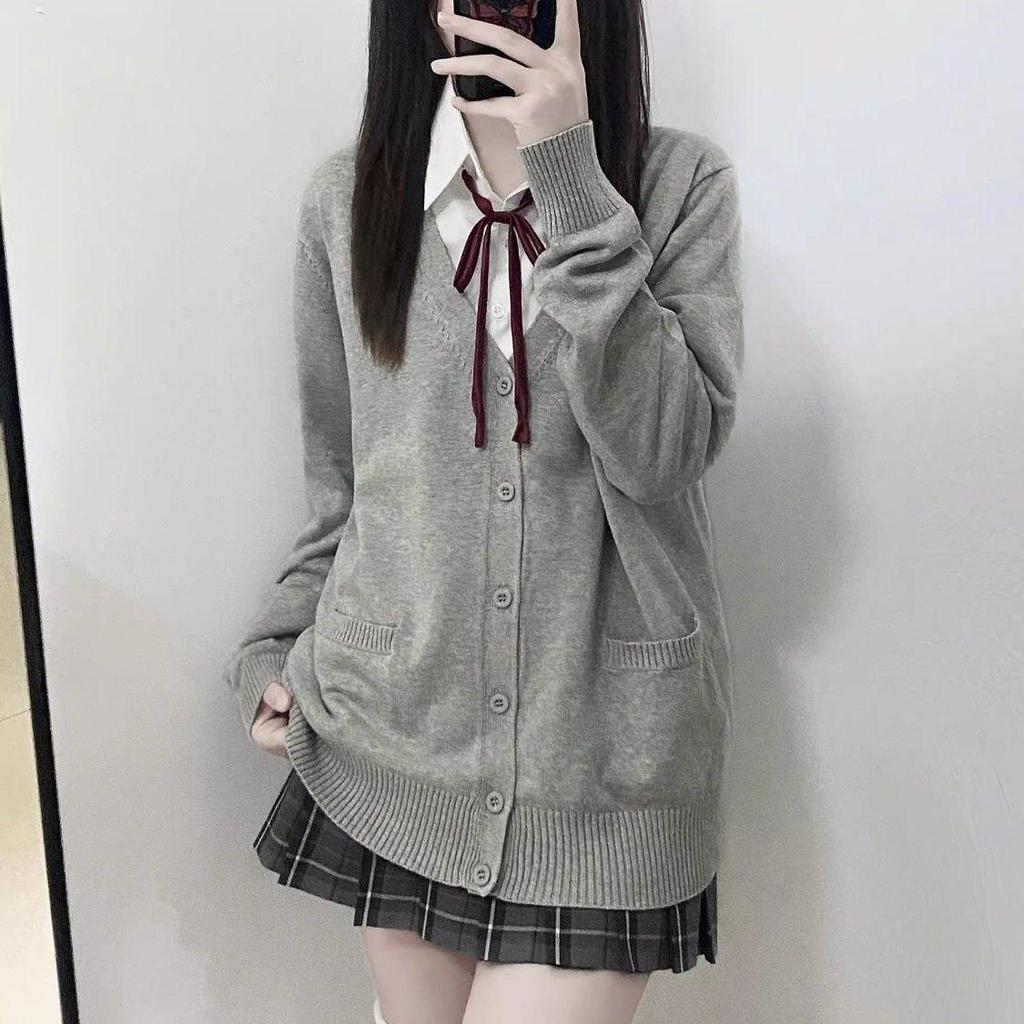 Japanese College-Style JK Uniform Cardigan - Sweet, Versatile, Long-Sleeved Sweater for Autumn/Winter