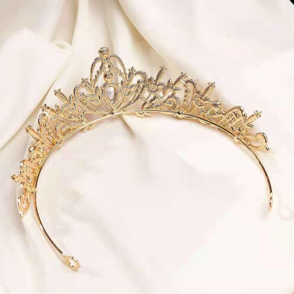 Zinc Zinc Alloy Queen Rhinestone Baroque Women Hair Accessories Tiara Bride Crown Korean Style Headband