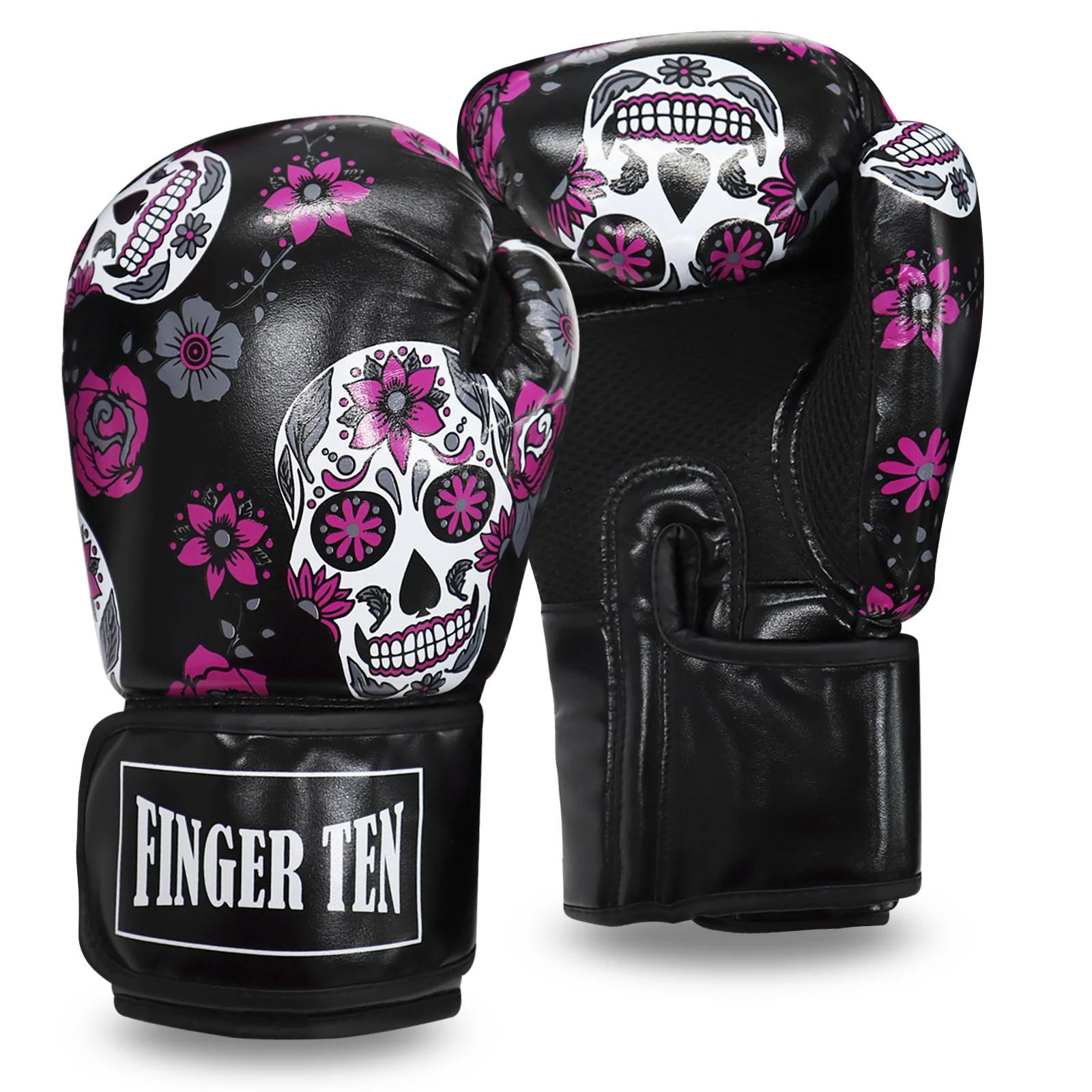 

Boxing Gloves Adults Women Kickboxing MMA Sanda Gloves Training Exercise Leather Gloves Sports Protection Mitts Drop Shipping 14 oz чорний
