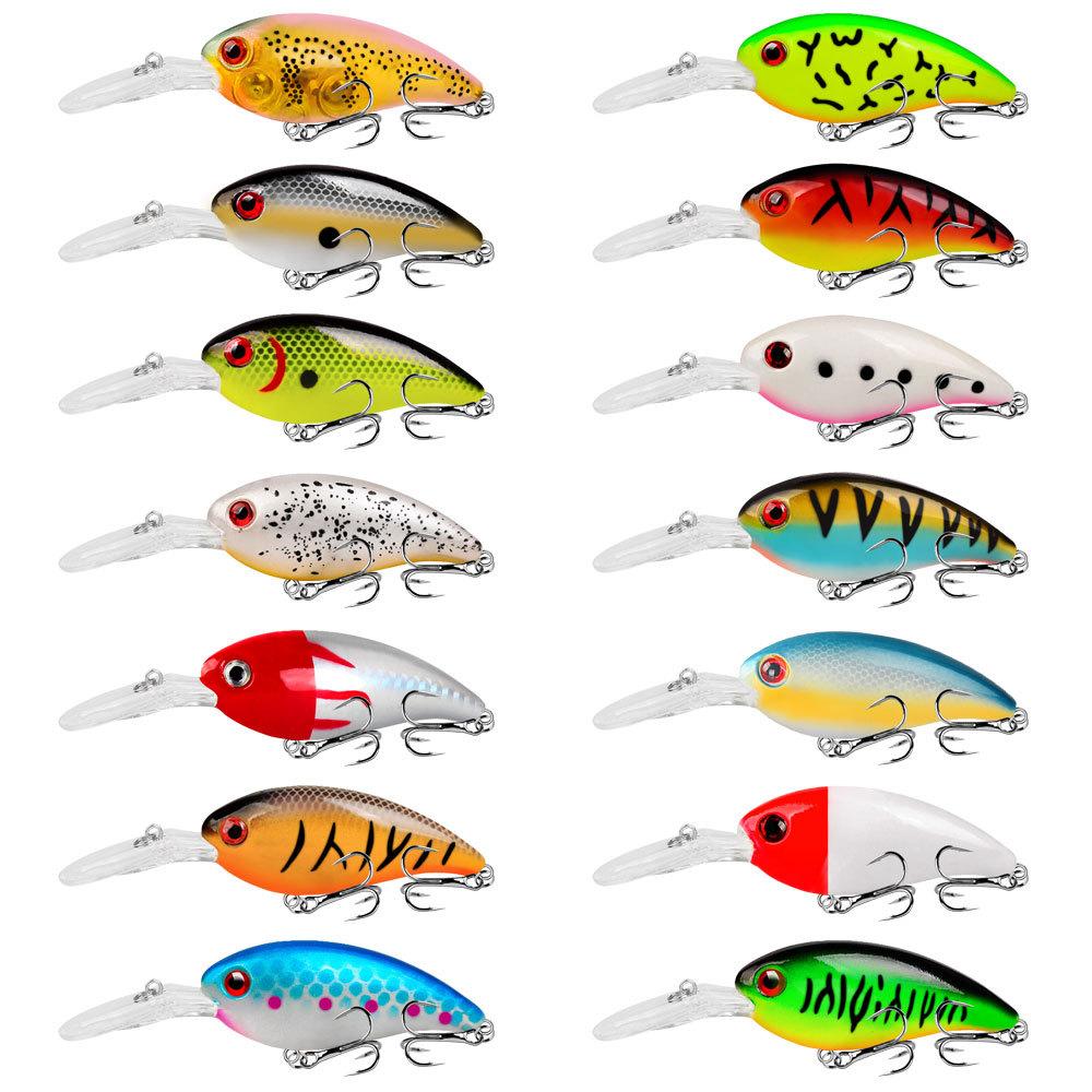 

14PCS 6#Reinforced triple hook fishing gear, Rock Fat Guy artificial bait10cmLong-range hard bait fishing14gSaltwater Bass Lure 10CM 14G