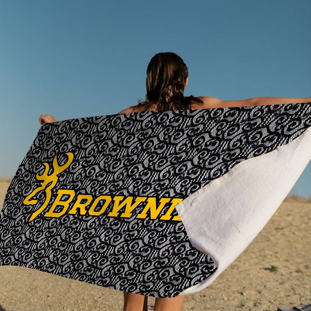 B-Browning Logo Mikrofaserdecke Schnell trocknende Strandtücher Übergröße Druck Super saugfähige Poolhandtuchdecke