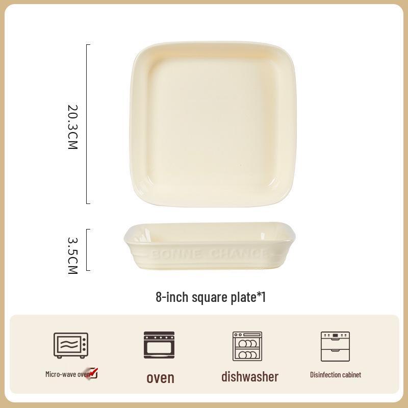 French Cream Style Underglaze Ceramic Bowl Set (2025), Including Rice Bowl, Plate, and Chopsticks.
