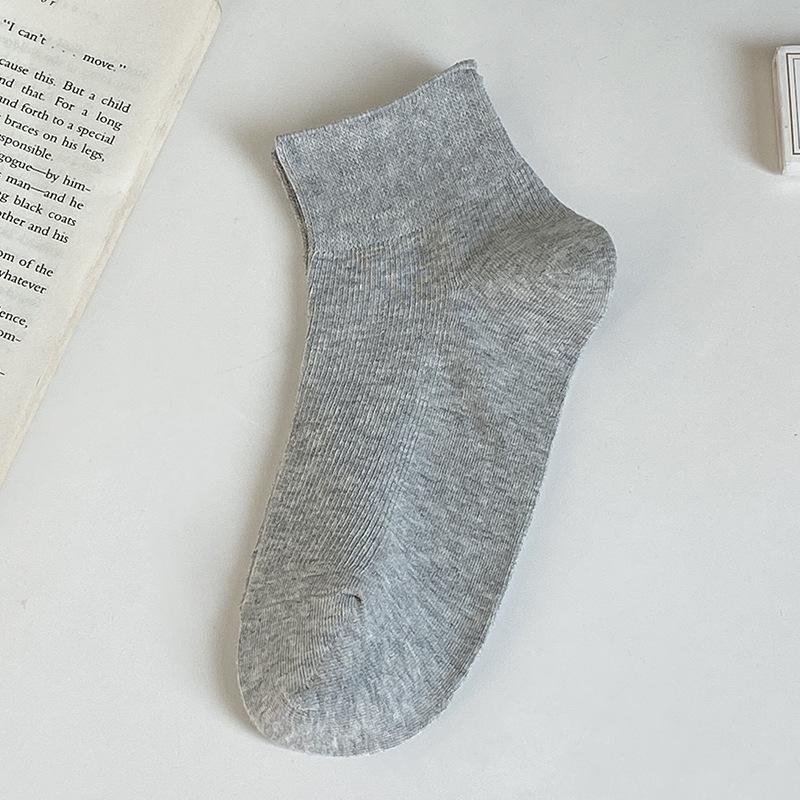

Носки из чистого хлопка, Женские летние тонкие носки-лодочки, Женские полностью хлопковые влагопоглощающие свободные короткие хлопковые носки 1 pair светло-серый
