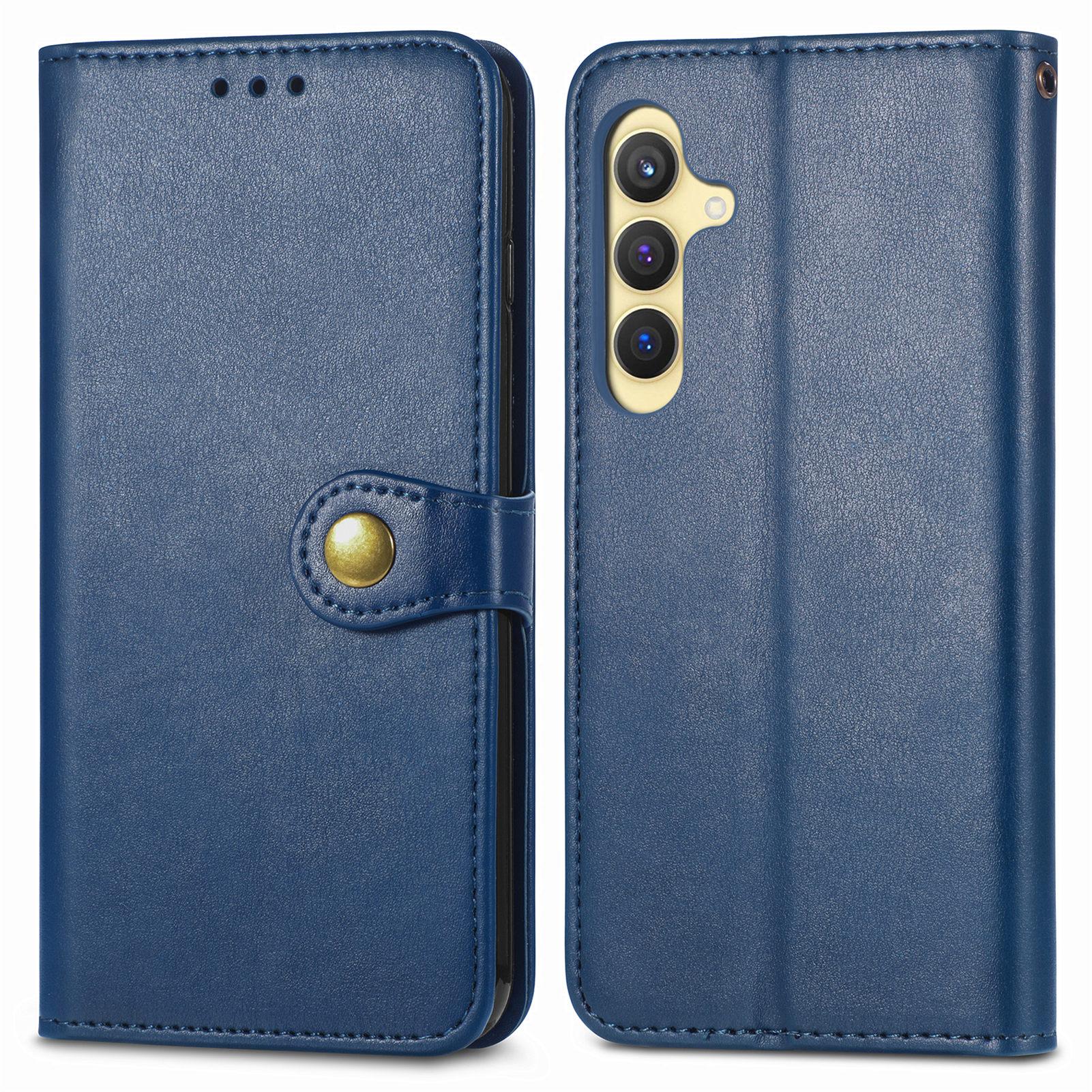 

Для Samsung Galaxy S25 Чохол Шкіряний чохол для телефону Гаманець Чохол-підставка з ремінцем на зап’ясті Blue