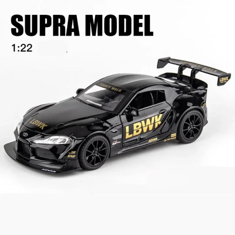 FAJC5 1:22 Toyota SUPRA Alloy Racing Car Model Diecasts & Toy Metal Vehicles Car Model High Simulation Sound and Light Kids Gifts