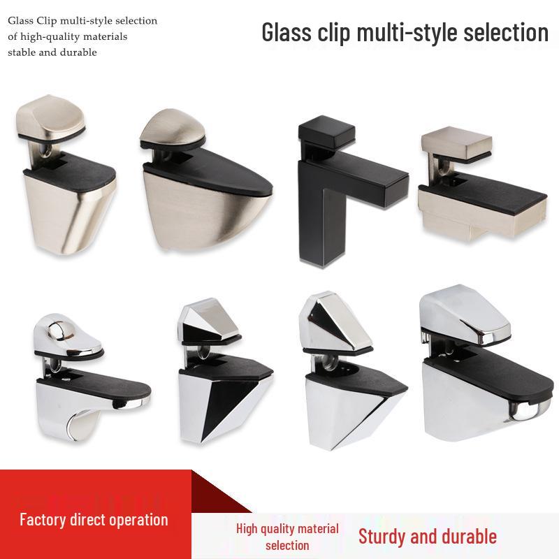Adjustable Zinc Alloy Glass and Wood Shelf Clamp Bracket