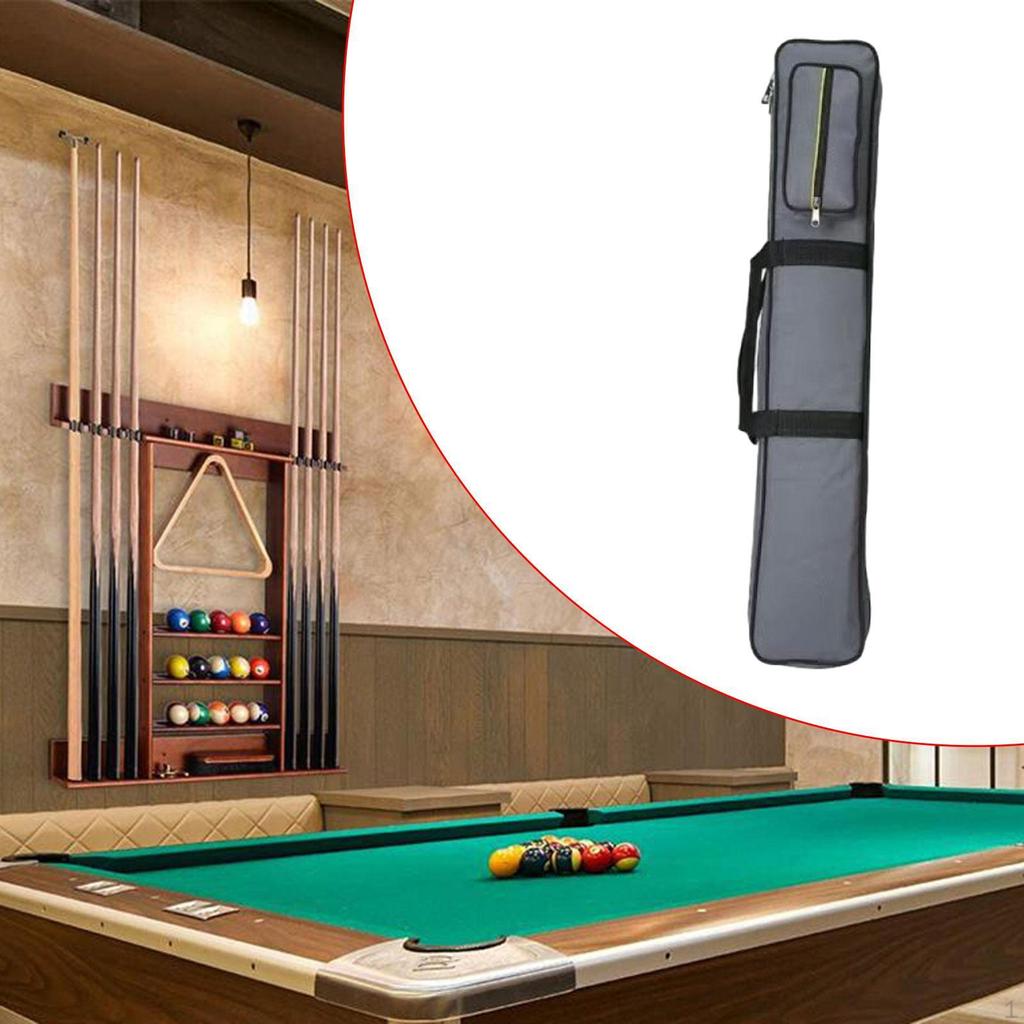 8 Holes Pool Cue Case Billiard Rod Storage Bag with External Pocket Equipment Carrier Pouch