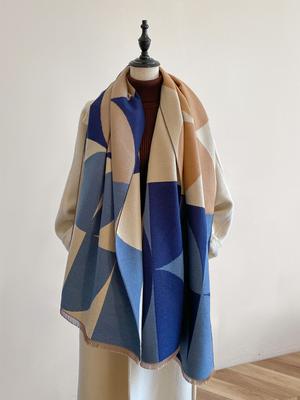 Winter Women'S Scarf Luxury Design Double Sided Imitation Cashmere Scarf Warm Scarf Shawl