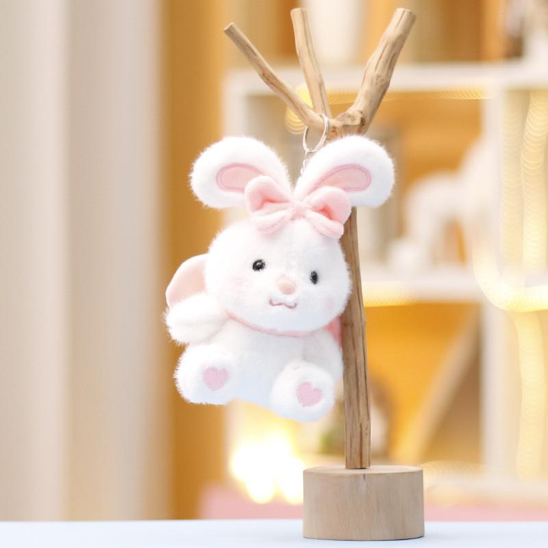 Panda Keychain Rabbit Cute Cartoon Girl Backpack Decorative Pendant Doll Plush