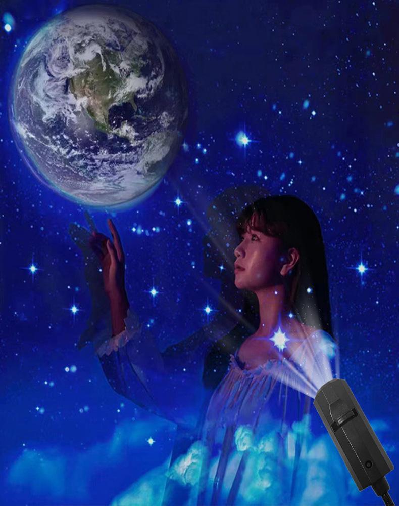 Moon Projection Lamp - Welcome Logo Starry Sky Night Light for Bedroom, Sunset & Background Lighting