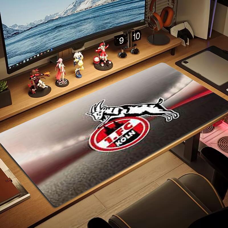1.FC Köln Logo Farbe Mauspads Großes Gaming Tischkissen Rutschfest Laptop Tablet Großes Mauspads XXL Matte Mini PC Spielmatte Mit Verriegeltem Rand 30cmx60cm(11.8x23.6inch)