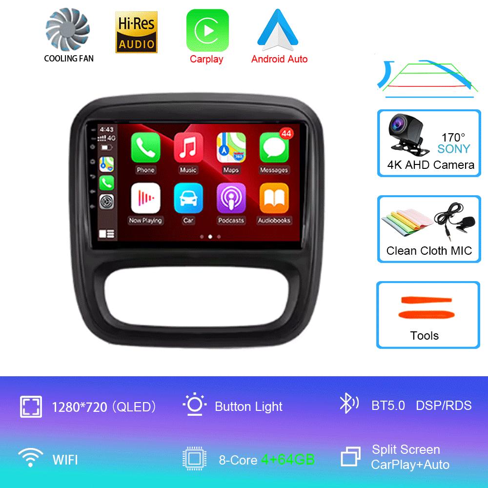 Android 12 Car Radio GPS for Renault Traffic 3 2014 - 2021 Opel Vivaro B 2014 - 2018 Multimedia Video Player Navigation Carplay