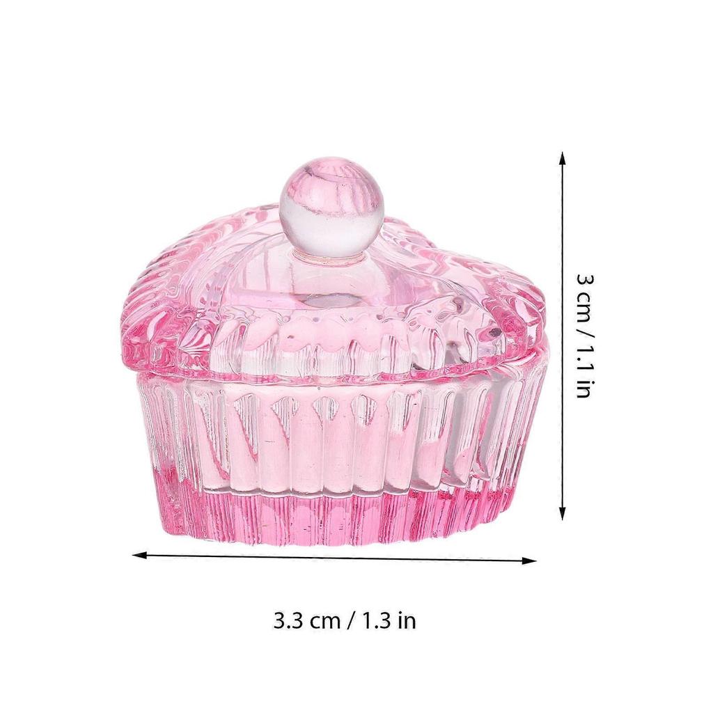 Dappen Dish for Nail Art 4Pcs Heart Shaped Glass Cups with Lid