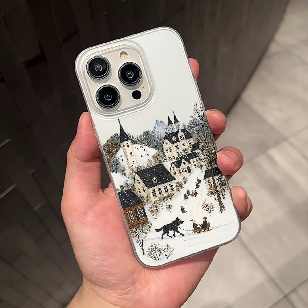 

Merry Christmas Beautiful Winter Snow Matte Clear Frosted phone Case For iPhone 17 16E 16 15 14 Plus 13 12 11 Air Plus Pro X Max iPhone XR