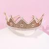 Luxurious Holiday Headband for Kids: Sweet Crown with Pearls and Love Felt