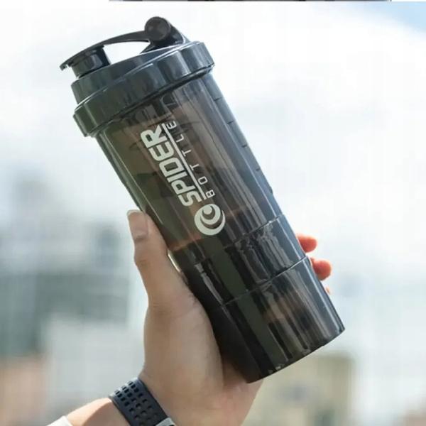 Ecarla Shaker Sportowy Do Odżywki Białkowej Z Sitkiem 500Ml Czarny Bd55Cz