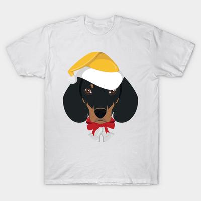 T-shirt Femme Teckel Chien Avec Chapeau de Père Noël Jaune Drôle Noël Gi Imprimé Harajuku Kawaii T-shirt Été Manches Courtes T-shirt Haut