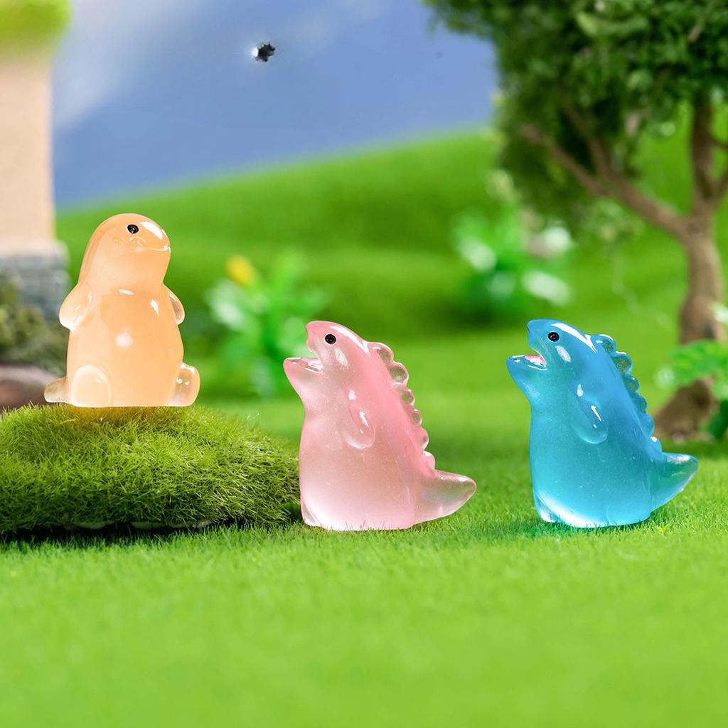 Mikro-Landschaft Cartoon Niedlich Leuchtend im Dunkeln Godzilla Tier Ornament DIY Dekorative Accessoires Schreibtisch Auto Ornament