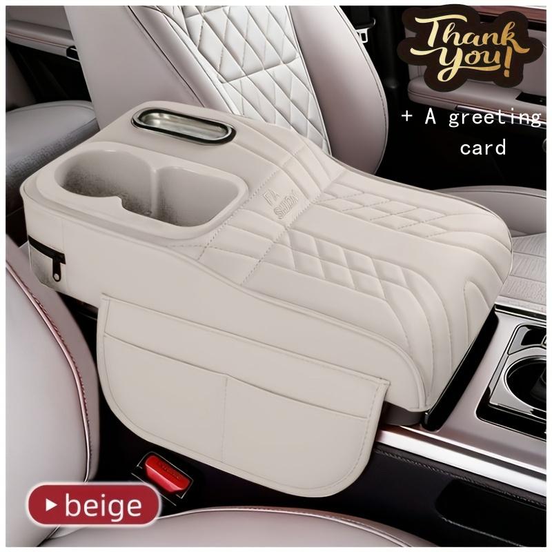 1 Car Center Console Tray with Raised Design, Tissue Box and Cup Holder, Multi-Color Options, Storage Mat