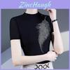 Fashion Mesh T Shirt With Rhinestone Embellishments For Summer Casual Womens Style