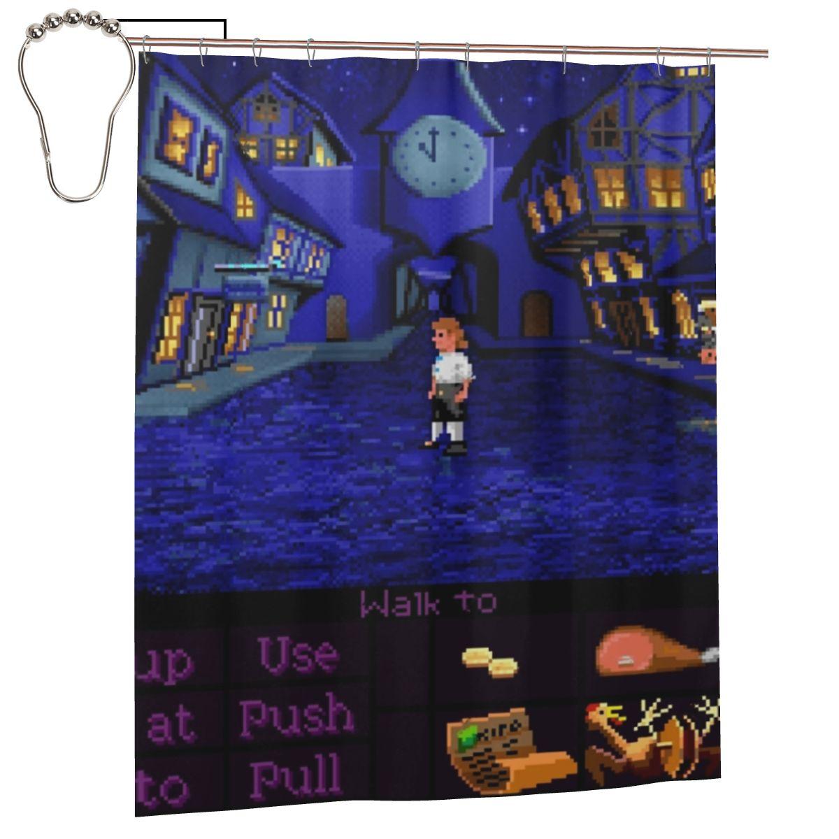 

Melee Island Streets (Monkey Island 1) Shower Curtain Bathroom Polyester Waterproof Bath Curtains With Hooks W60H190(CM)-1 Pcs
