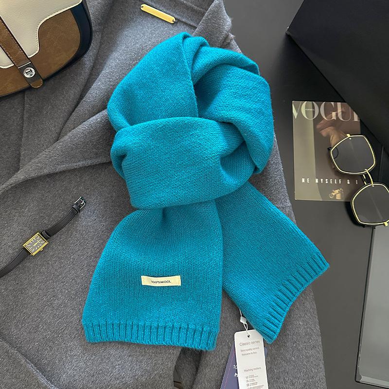 18-color scarf women's winter high-end soft waxy season warm thickened knitted wool couple scarf Korean