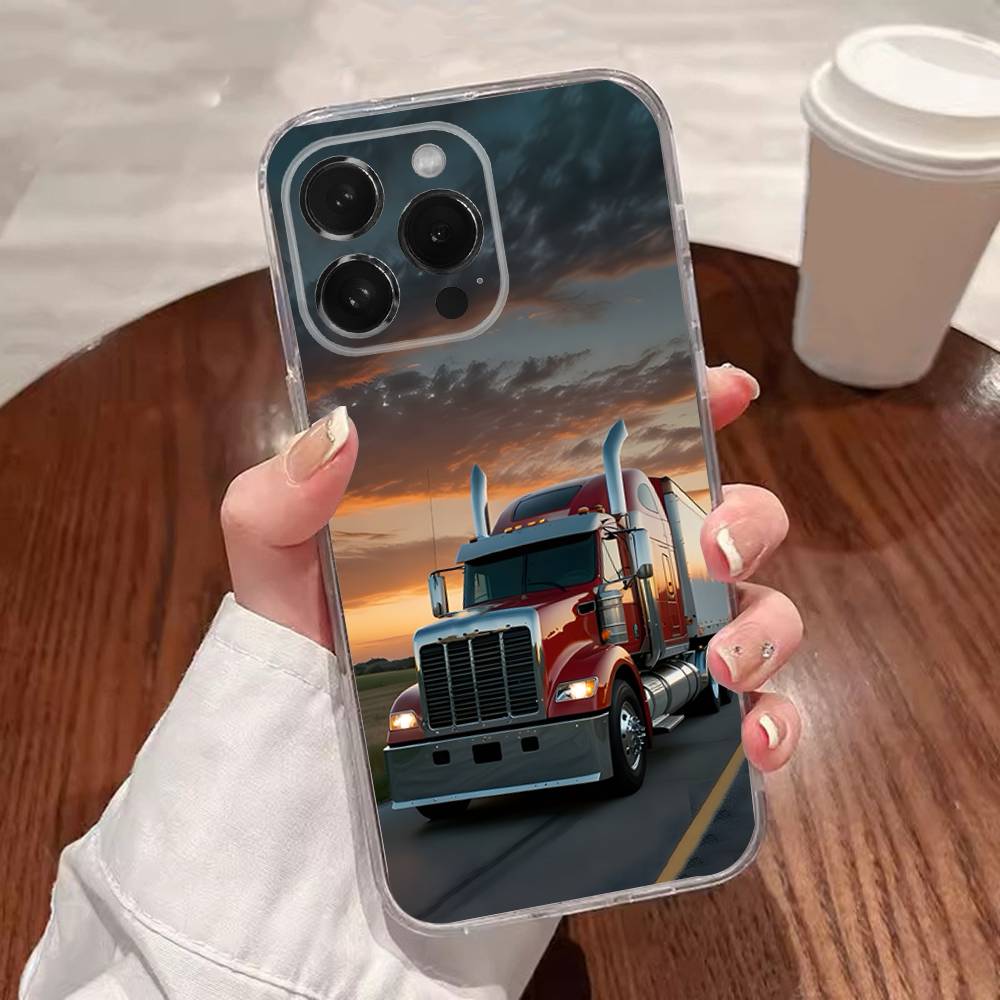 Heavy Truck Car Cool Phone Case For iPhone 17,16,15,14,13,12,11 Plus,Pro,Max,XR,XS,Plus,E,SE4,Mini Transparent Cover