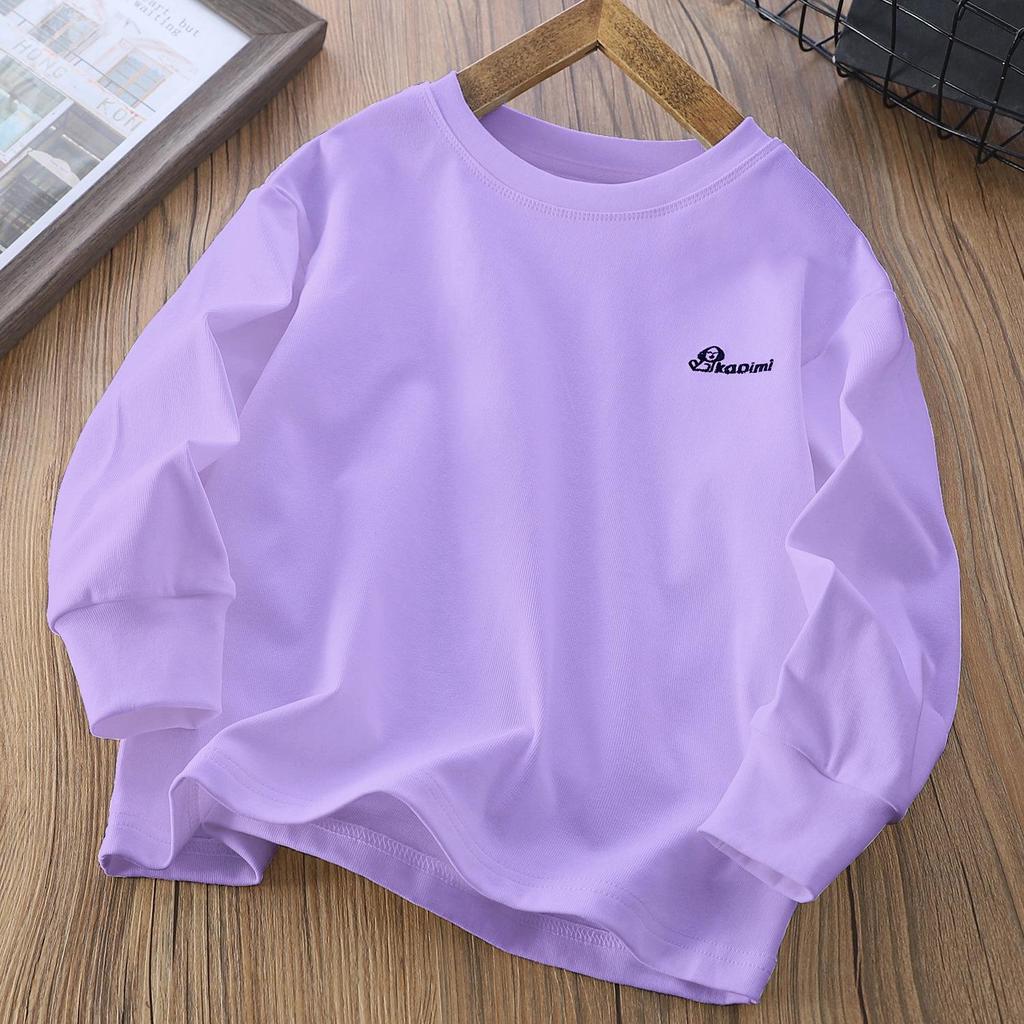 2025 Herbst Kinder Rundhals Langarm Einfarbig Basisschicht Oberteil